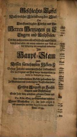 Bey Der Röm: Käyserlichen Majestät Fürgebrachte Anderweitige Handlung In der so genandten Sachsen-Lauenburgischen Successions-Sache, Des Hoch-Fürstlichen Hauses Anhalt Pro Impetranda renovatione Investiturae, & missione in possessionem Ducatus Saxoniae, Angriae & Westphaliae : Mit Beylagen a Num. I. biß num. 8. Allerunterthänigst übergeben Durch Hochgedachten Fürstl. Hauses Anhalt hierzu gevollmächtigten Agenten