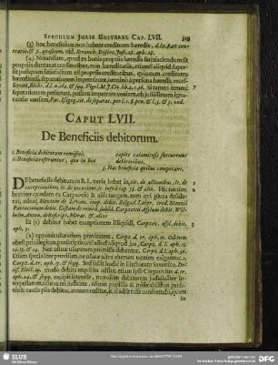 Caput LVII. De Beneficiis debitorum