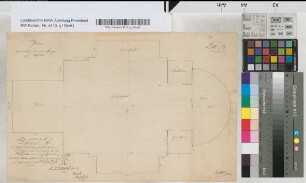 [Evangelische Kirche zu Wald]. Plan der neuen evang. Kirche zu Wald. Lit. B. v. Gloeden.-Revidiert: Umpfenbach 3.11.[18]31.