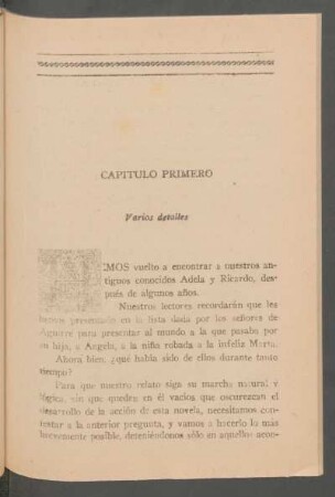 Capítulo primero - Varios detalles