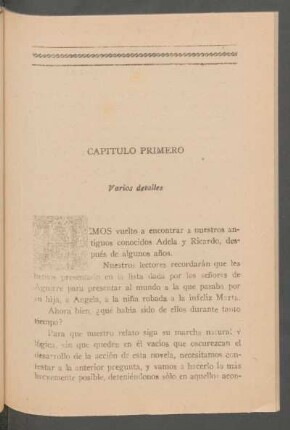 Capítulo primero - Varios detalles