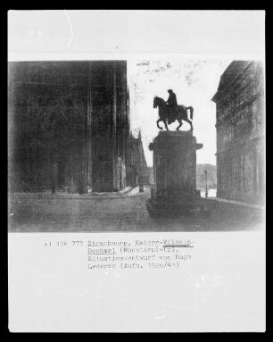 Straßburg, Situationsentwurf des Münsterplatzes mit dem Kaiser-Wilhelm-Denkmal