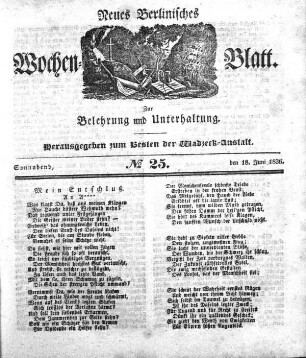 No. 25, Sonnabend, den 18.Juni 1836