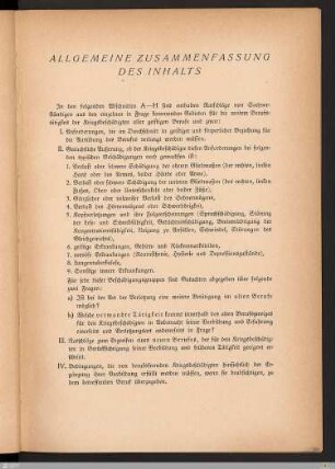 Allgemeine Zusammenfassung des Inhalts