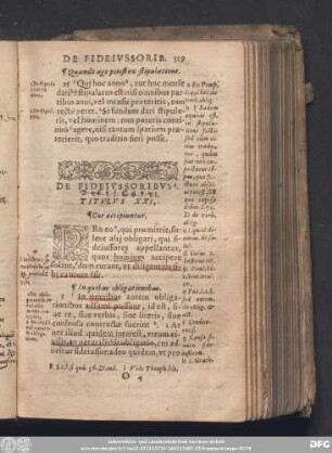 De Fideiussoribus. Titulus XXI.