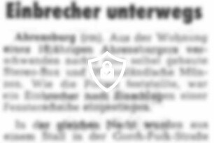 Einbrecher unterwegs