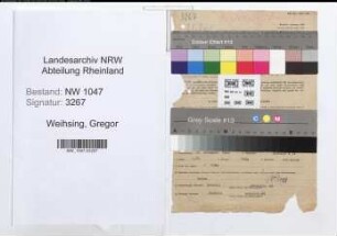 Entnazifizierung Gregor Weihsing , geb. 13.11.1904 (Baecker)