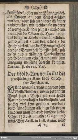 Der Gold-Ammer heilet die geelflüchtige Leut bloß durch sein Anschauen