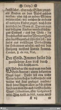 Der Gold-Ammer heilet die geelflüchtige Leut bloß durch sein Anschauen