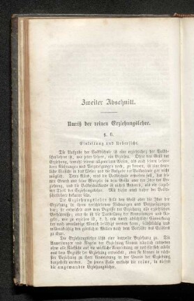 Zweiter Abschnitt. Umriß der reinen Erziehungslehre.