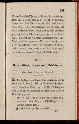 XVI. Ueber Gips, Lehm- und Erddünger