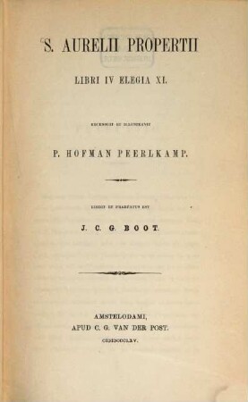 Libri IV elegia XI