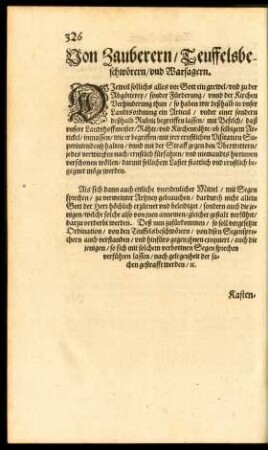 Von Zauberern/ Teuffelsbeschwörern/ und Warsagern.