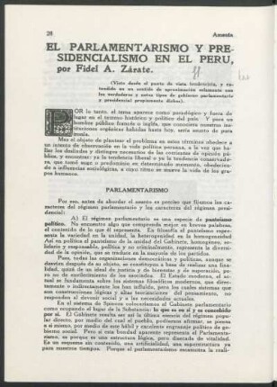 El parlamentarismo y presidencialismo en el Perú