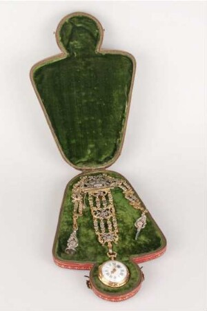 Taschenuhr mit Chatelaine und Etui, Romilly, Paris, um 1750
