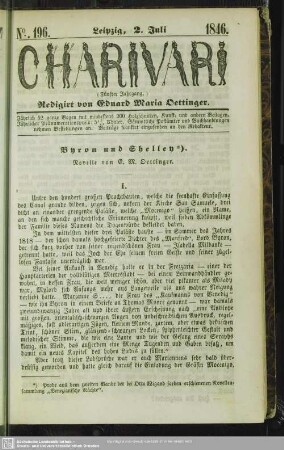 Byron und Shellen - Novelle