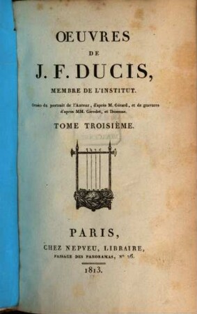 Oeuvres de J. F. Ducis. 3