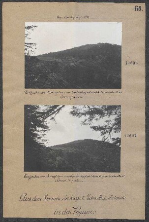 Laufgraben vom Rabenfelsen zum Buchenkopf mit deutschfranzösischer Front, Fernaufnahme