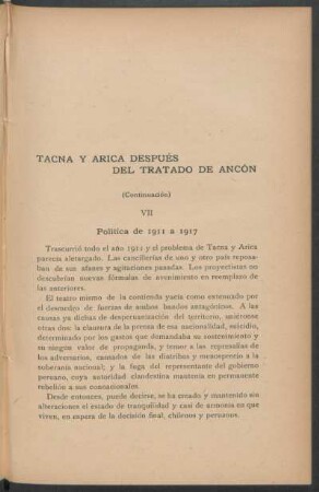 Tacna y Arica después del Tratado de Ancón - (Continuación)