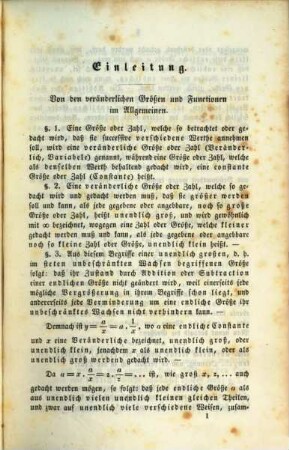 Die Grundlehren der höhern Analysis für angehende Mathematiker und Techniker, so wie als Leitfaden bei öffentlichen Vorträgen an höhern Lehranstalten, 1. Differenzialrechnung