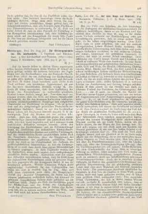 307 [Rezension] Nürnberger, Aug. Jos., Zur Kirchengeschichte des XIX. Jahrhunderts