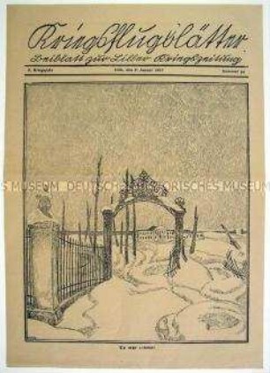 Illustrierte Beilage der "Liller Kriegszeitung" mit Karikaturen zum Kriegsgeschehen