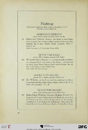 Nachtrag (Nr. 487-494)