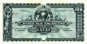 Geldschein, 100 Sucres, 2.1.1920