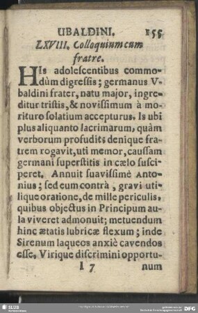 LXVIII. Colloquium cum fratre