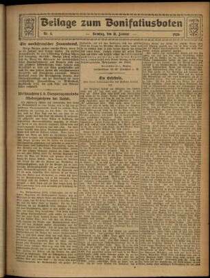 Zweite Ausgabe vom Sonntag, den 31. Januar 1926.