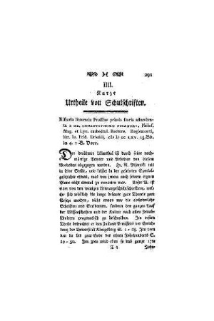 Kurze Urtheile von Schulschriften