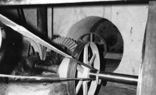 Triebischtal-Garsebach. Fichtenmühle, im Mühlenkeller, hinter dem runden Loch liegt die kleine Turbine