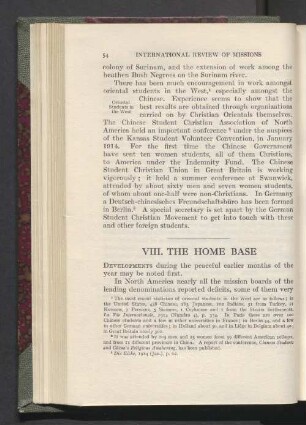 VIII. The home base