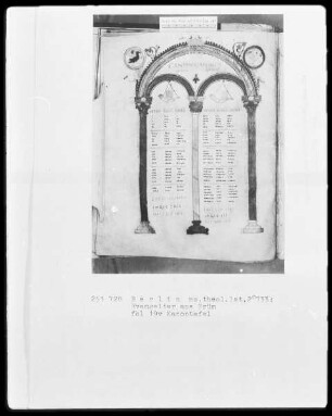 Evangeliar aus Prüm — ---, Folio 19versoKanontafel