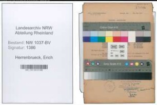 Entnazifizierung Erich Herrenbrueck , geb. 20.02.1907 (Verm.Techniker)