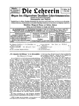 "Die allgemeine Fortbildung" in der Frauenschule
