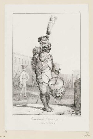Tambour de voltigeurs, grande tenue, Blatt 9 der Folge "Infanteriekostüme 1809"