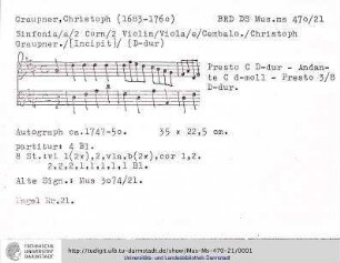 Sinfonie D-Dur
