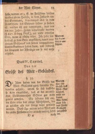 IV. Capitel. Von der Grösse des Welt-Gebäudes