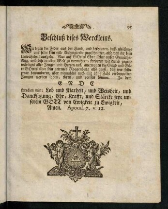 95-, Beschluß dises Werckleins
