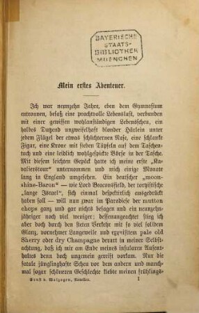 Erlebtes, Erlauschtes, Erlogenes