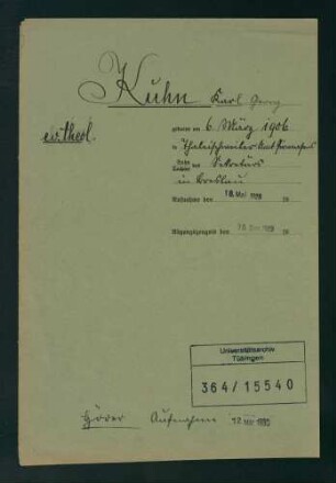 Kuhn, Karl Georg * 06.03.1906