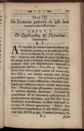 Pars III. De Prudentia pastorali in ipsa sacri muneris administratione.