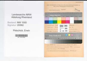 Entnazifizierung Erwin Petschick, geb. 25.05.1900 (Polizeibeamter)