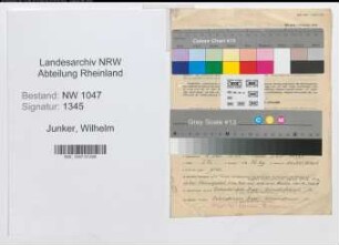 Entnazifizierung Wilhelm Junker , geb. 06.06.1912 (Angestellter)