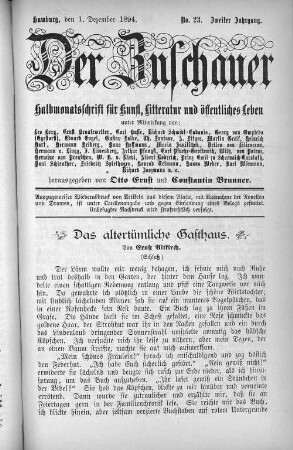 Das altertümliche Gasthaus. Von Ernst Altkirch. (Schluß)