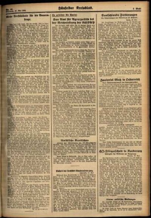 Zweite Ausgabe vom Mittwoch, den 23. Mai 1934.
