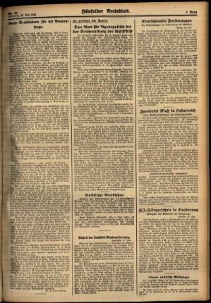 Zweite Ausgabe vom Mittwoch, den 23. Mai 1934.