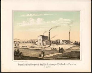 Braunkohlen-Bergwerk des Reichenberger-Kohlenbau-Vereins in Harthau