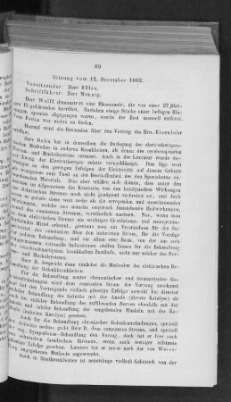 Sitzung vom 12. December 1882.